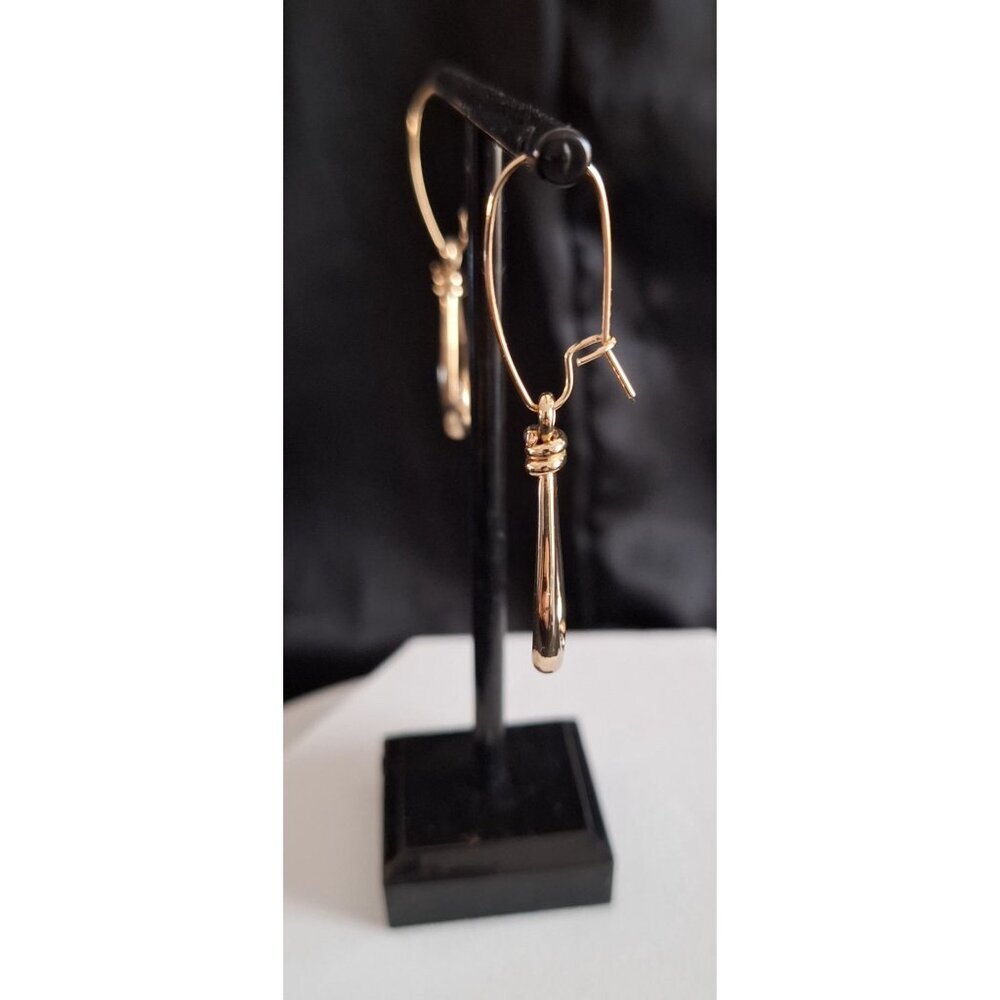 Robert Lee Morris Soho Gold-tone Teardrop Earrings – Sculptural Drop Design - Picture 6 of 8